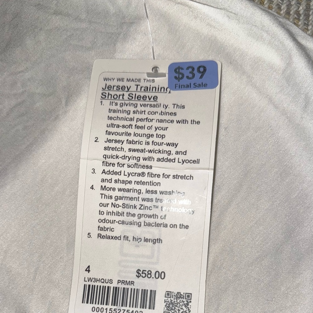 lululemon athletica White Jersey Training Short Sleeved Tee - Picture 2 of 4
